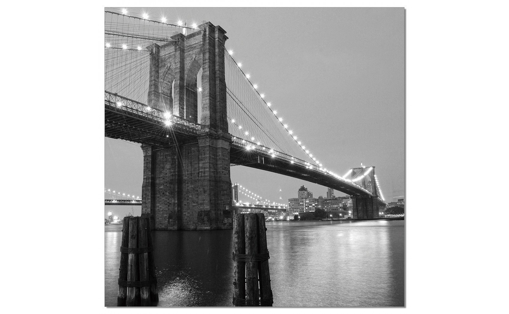 Brooklyn Bridge II Wall Art Black / White J&M Furniture