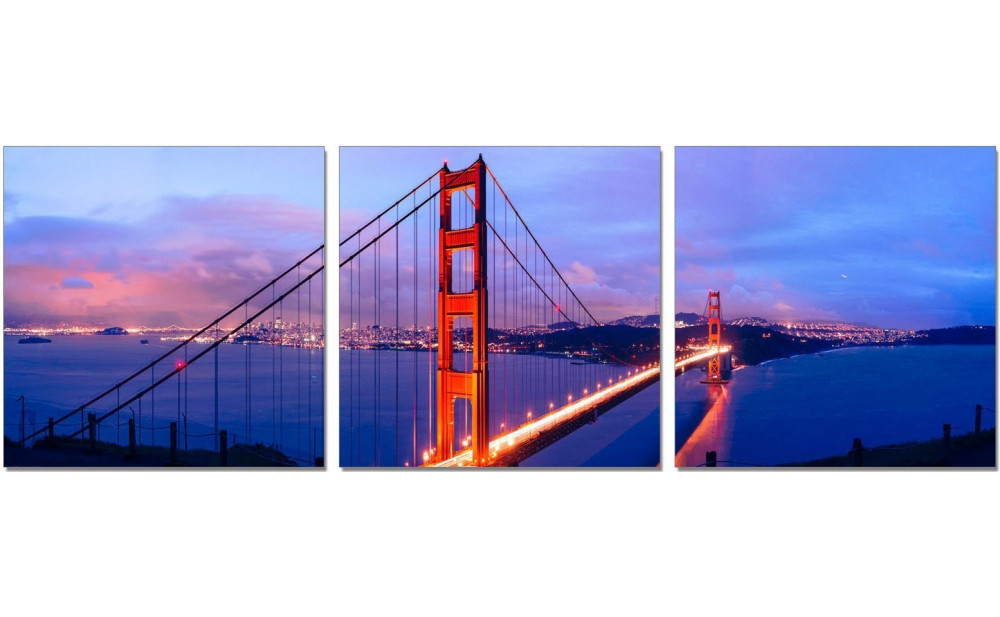 Golden Gate Bridge Wall Art Blue / Orange J&M Furniture