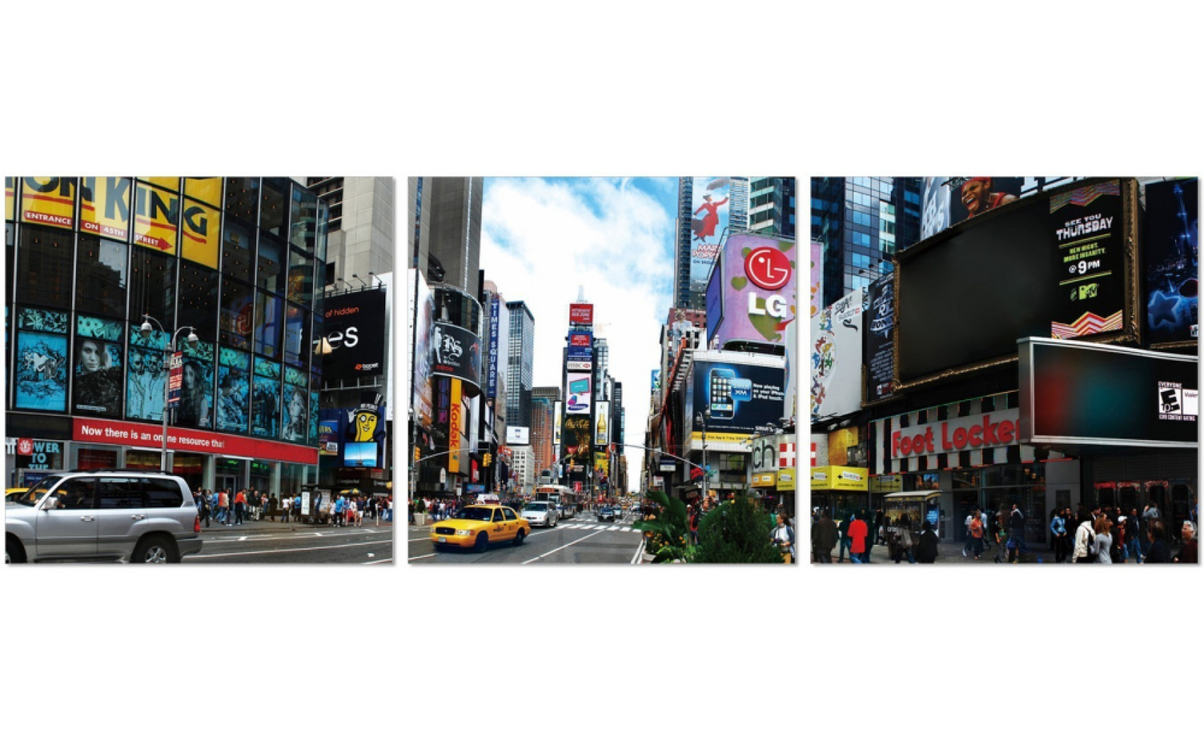Times Square Wall Art Black / Orange / Blue J&M Furniture