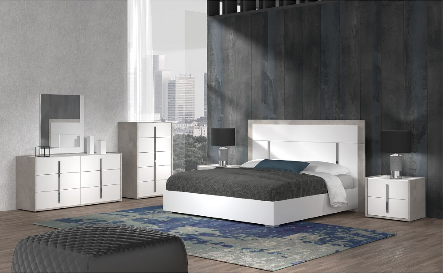Ada Nightstand Cemento Bianco Opac J&M Furniture