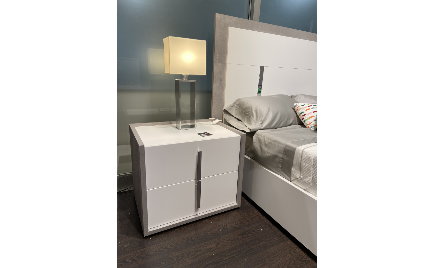 Ada Nightstand Cemento Bianco Opac J&M Furniture