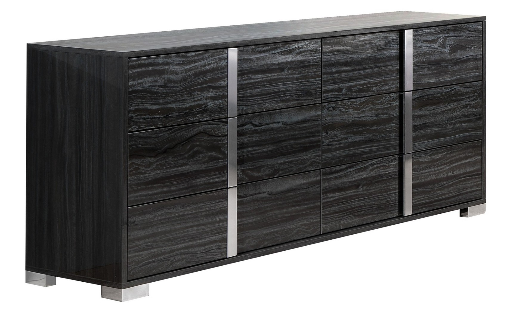 Alice Bed Grey Glossy / Leatherette J&M Furniture
