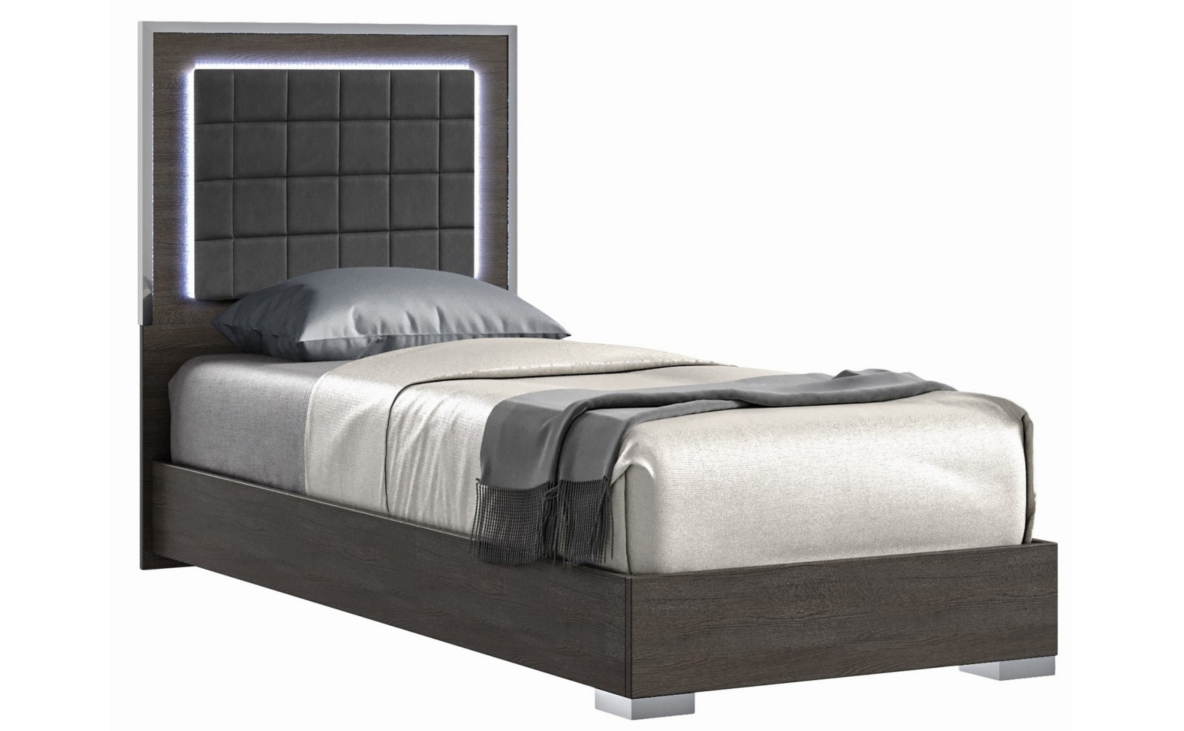 Alice Bedroom Set Matte Grey Matte / Leatherette J&M Furniture