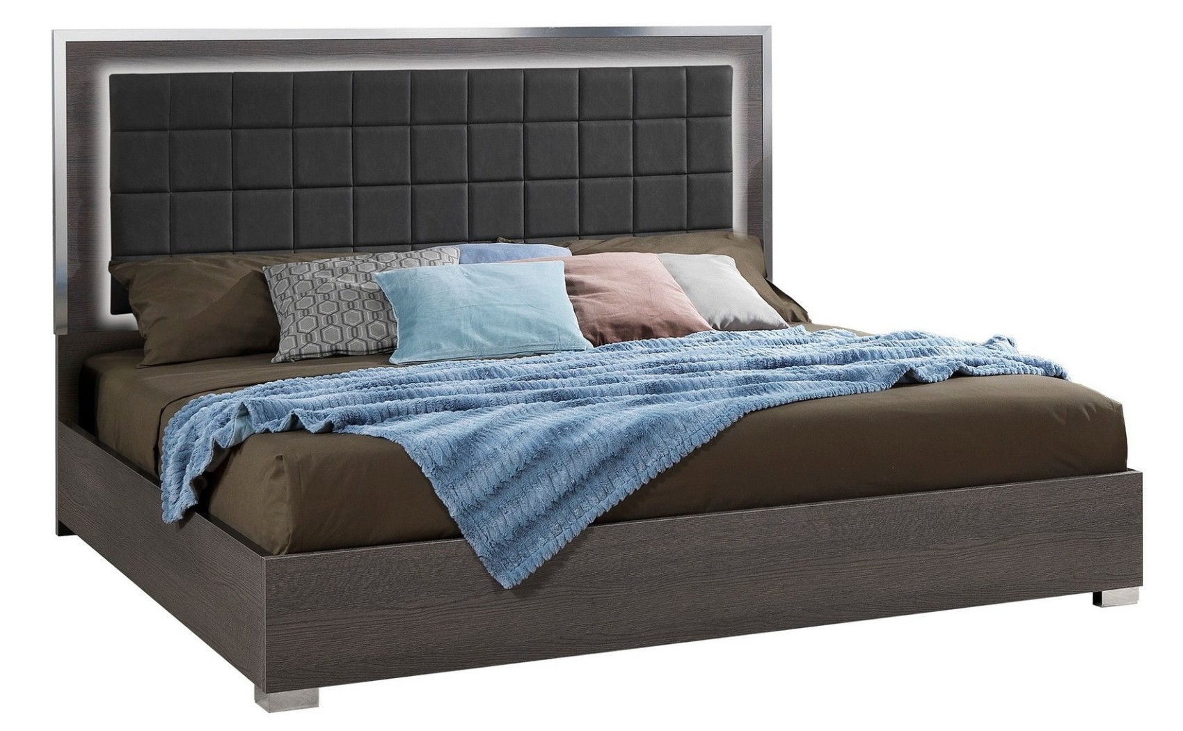 Alice Bedroom Set Matte Grey Matte / Leatherette J&M Furniture