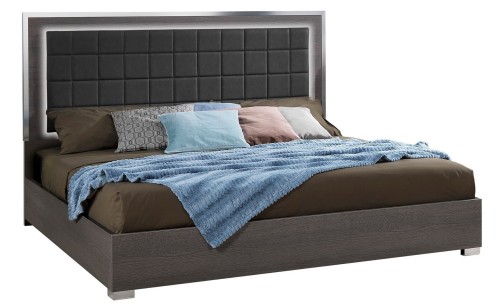 Alice Bed Matte Grey Matte / Leatherette J&M Furniture Alice Bed Matte Grey Matte / Leatherette J&M Furniture