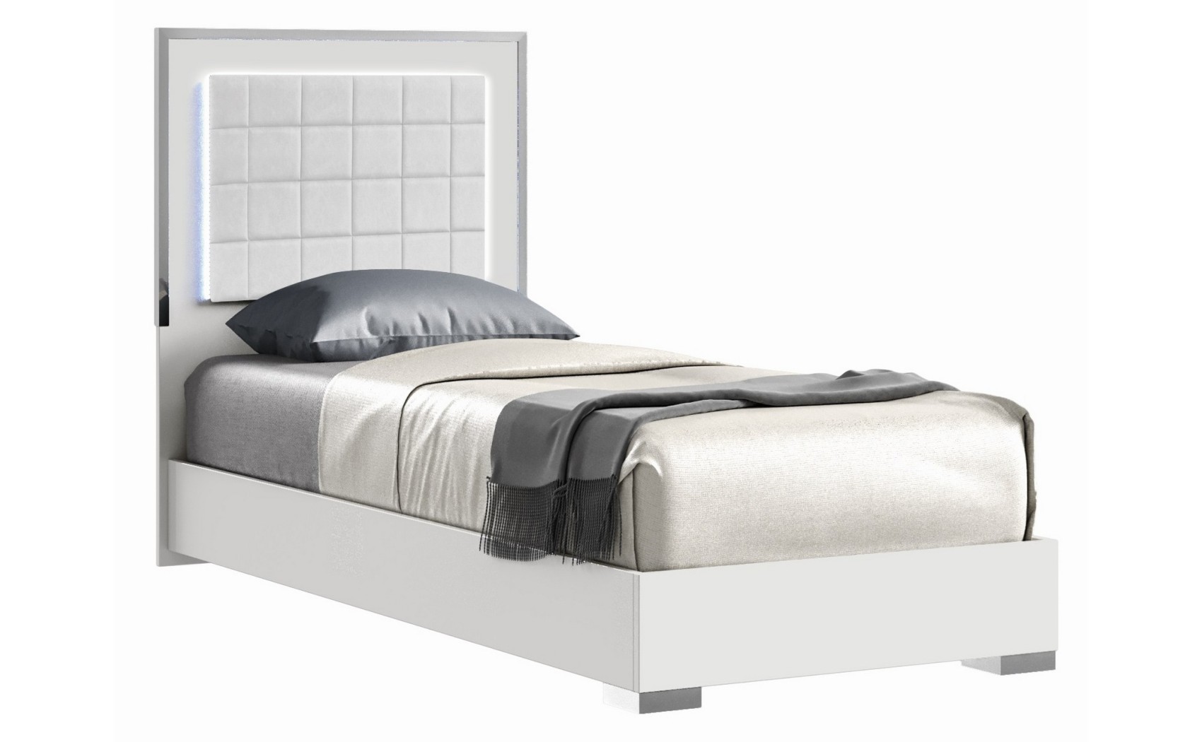Alice Bedroom Set White Glossy / Leatherette J&M Furniture
