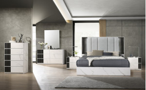 Bianca Bedroom Set White / Grey J&M Furniture Bianca Bedroom Set White / Grey J&M Furniture