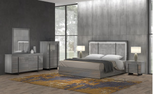 Blade Bedroom Set Light Moon Grey J&M Furniture Blade Bedroom Set Light Moon Grey J&M Furniture