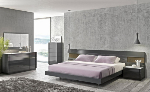 Braga Bedroom Set Grey Lacquer J&M Furniture