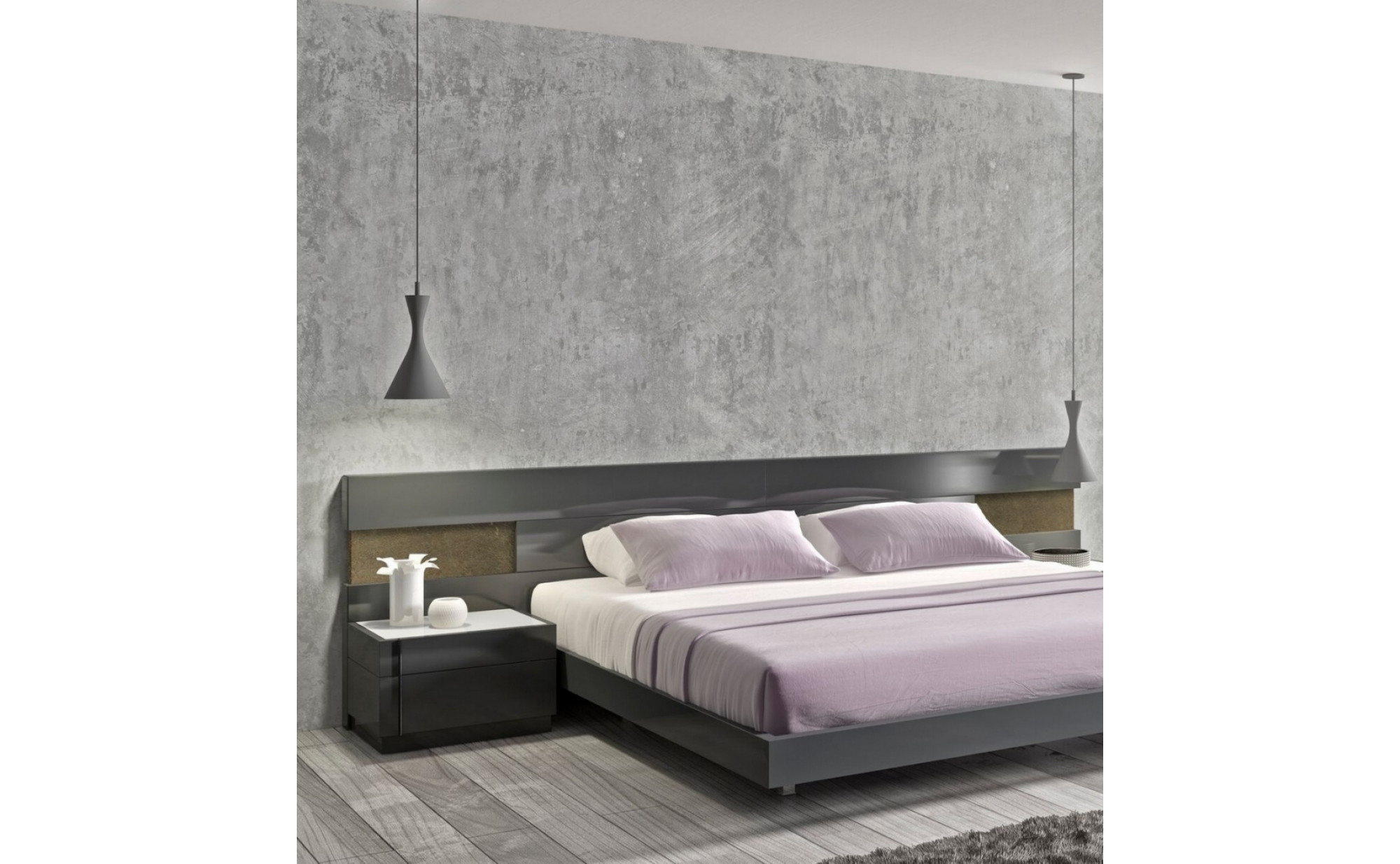 Braga Bedroom Set Grey Lacquer J&M Furniture JM