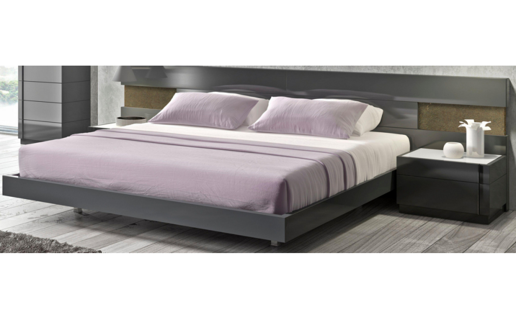Braga Bedroom Set Grey Lacquer J&M Furniture