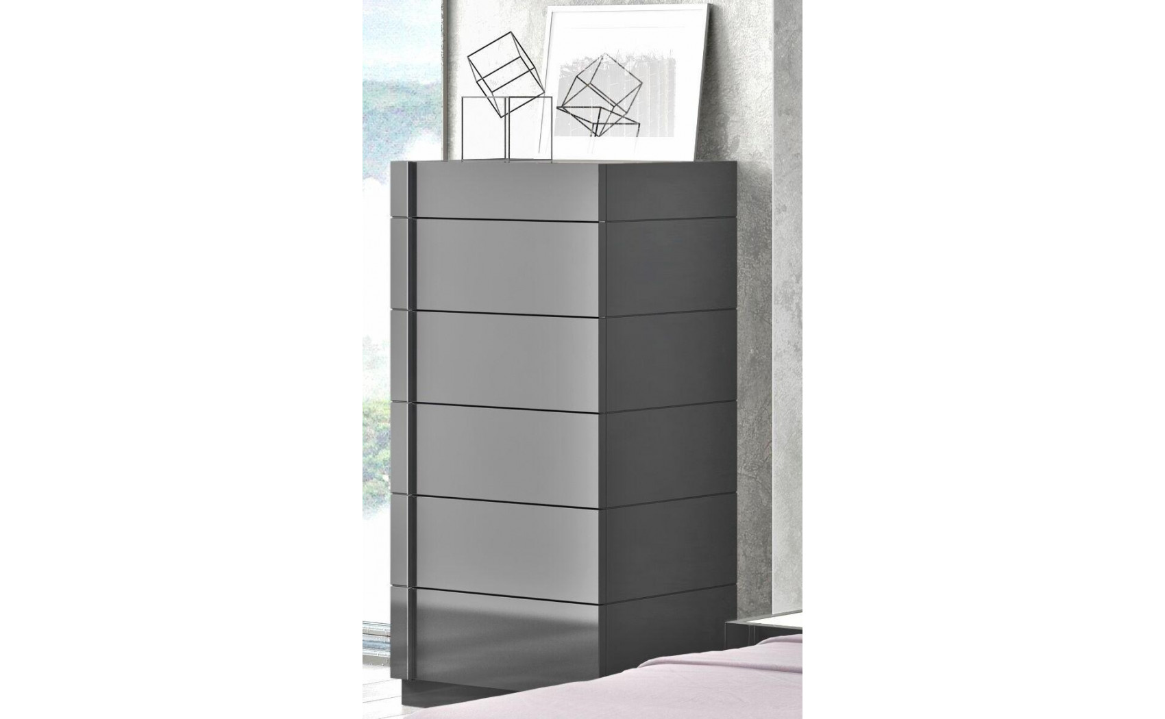 Braga Bedroom Set Grey Lacquer J&M Furniture