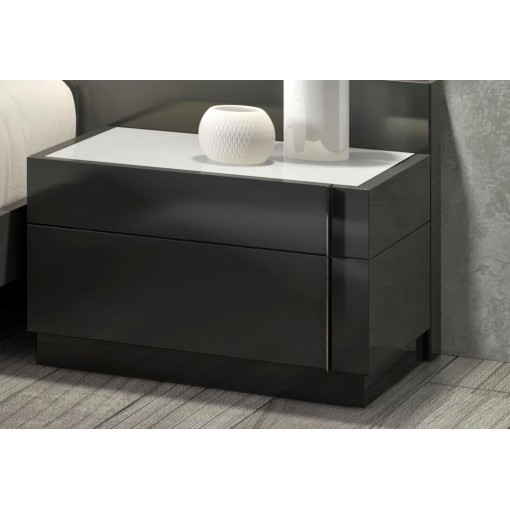 Braga Nightstand Grey Lacquer J&M Furniture