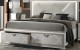 Brickfield Bed Silver Glossy / Leatherette J&M Furniture