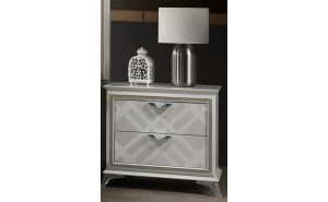 Brickfield Nightstand Silver Glossy J&M Furniture Brickfield Nightstand Silver Glossy J&M Furniture