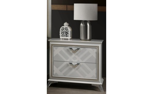 Brickfield Nightstand Silver Glossy J&M Furniture Brickfield Nightstand Silver Glossy J&M Furniture