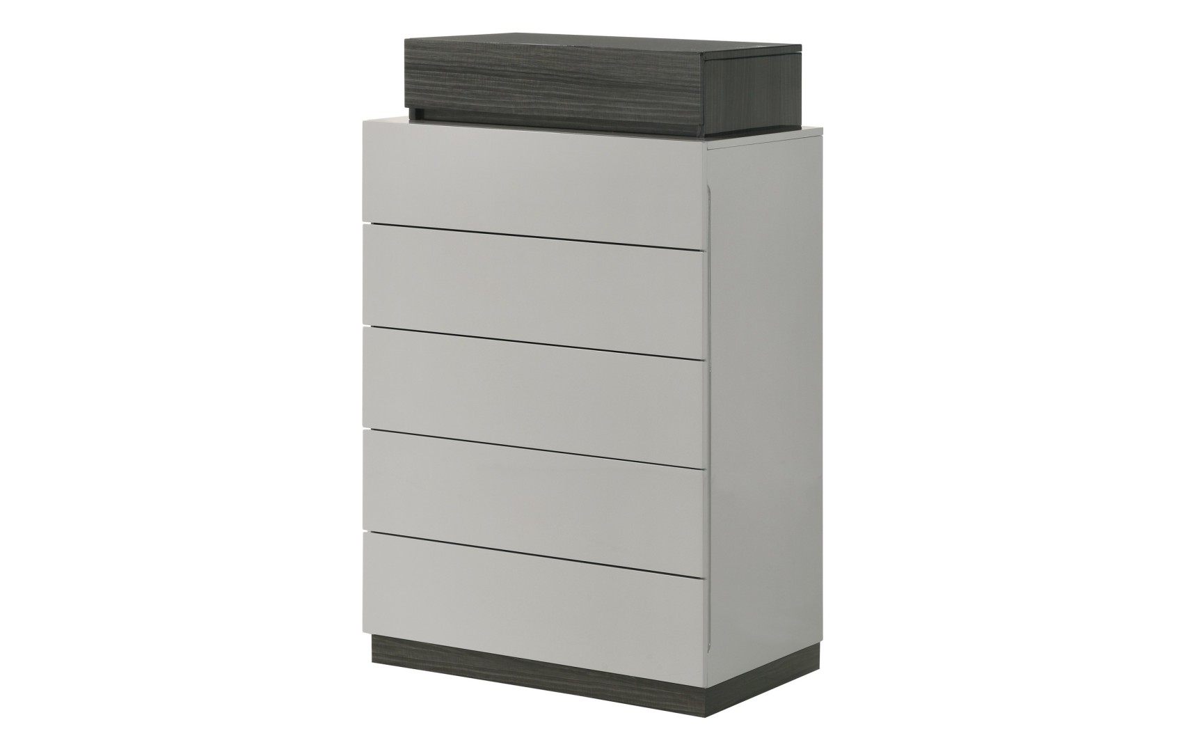Cube Bed Grey / Dark Grey Glossy / Leatherette J&M Furniture