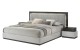 Cube Bed Grey / Dark Grey Glossy / Leatherette J&M Furniture