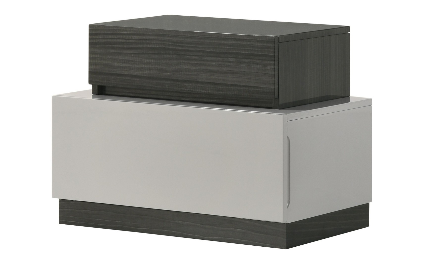 Cube Bed Grey / Dark Grey Glossy / Leatherette J&M Furniture
