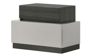 Cube Nightstand Grey / Dark Grey Glossy J&M Furniture Cube Nightstand Grey / Dark Grey Glossy J&M Furniture