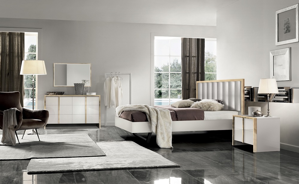 Fiocco White Gold Bedroom Set J&M Furniture