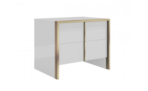 Fiocco Nightstand White Gold J&M Furniture Fiocco Nightstand White Gold J&M Furniture