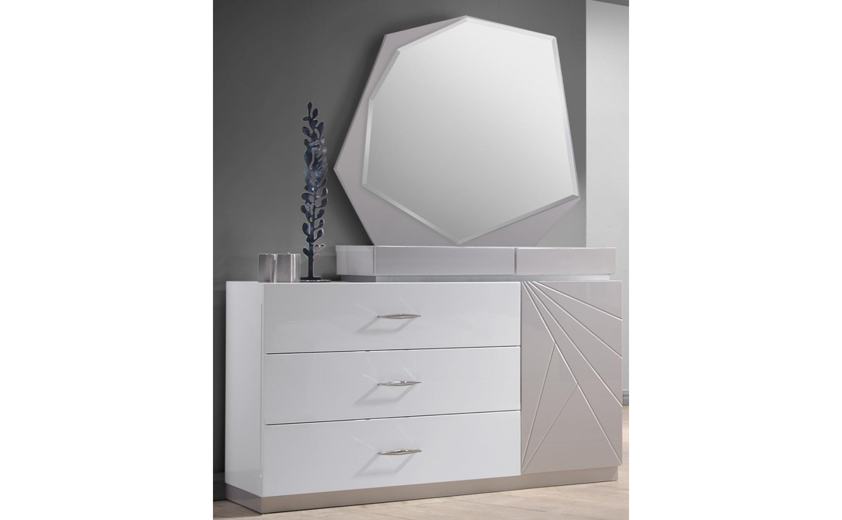 Florence Bedroom Set White & Taupe J&M Furniture