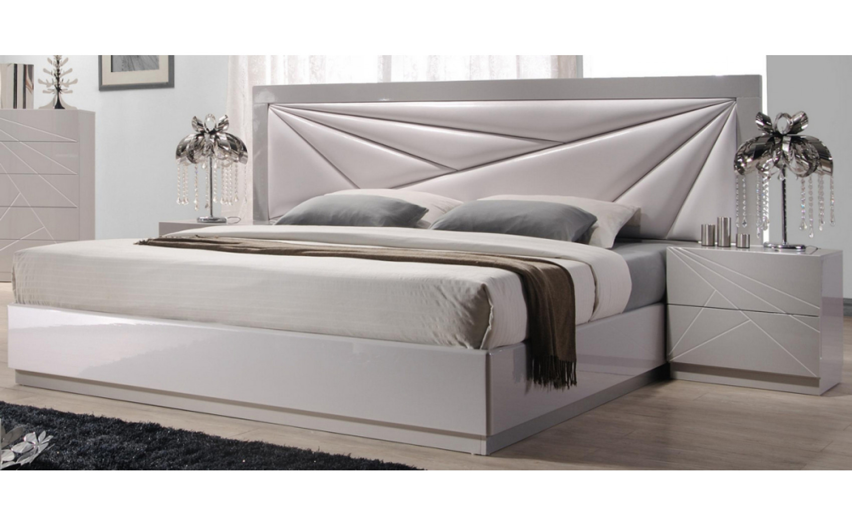 Florence Bedroom Set White & Taupe J&M Furniture