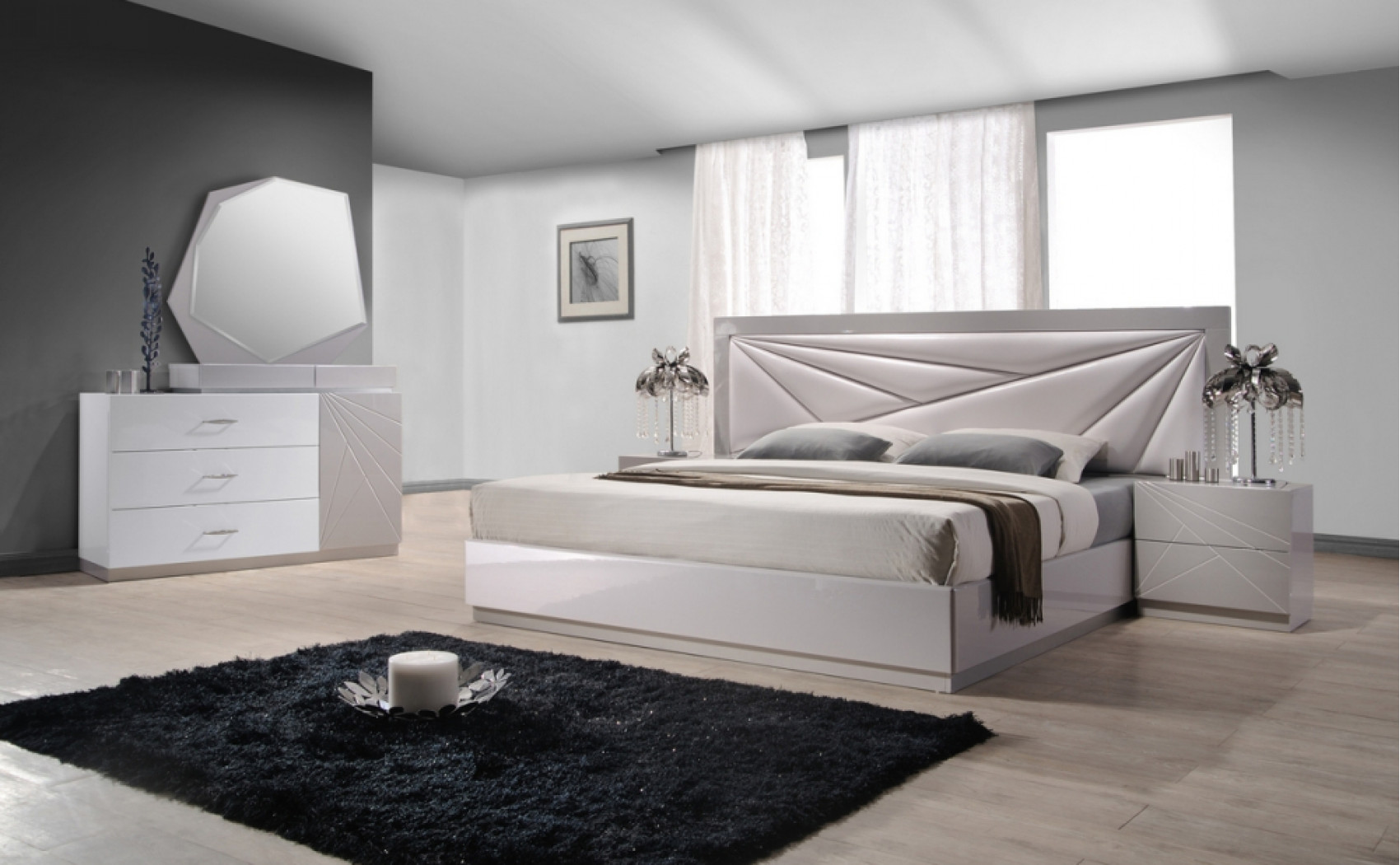 Florence Bedroom Set White & Taupe J&M Furniture