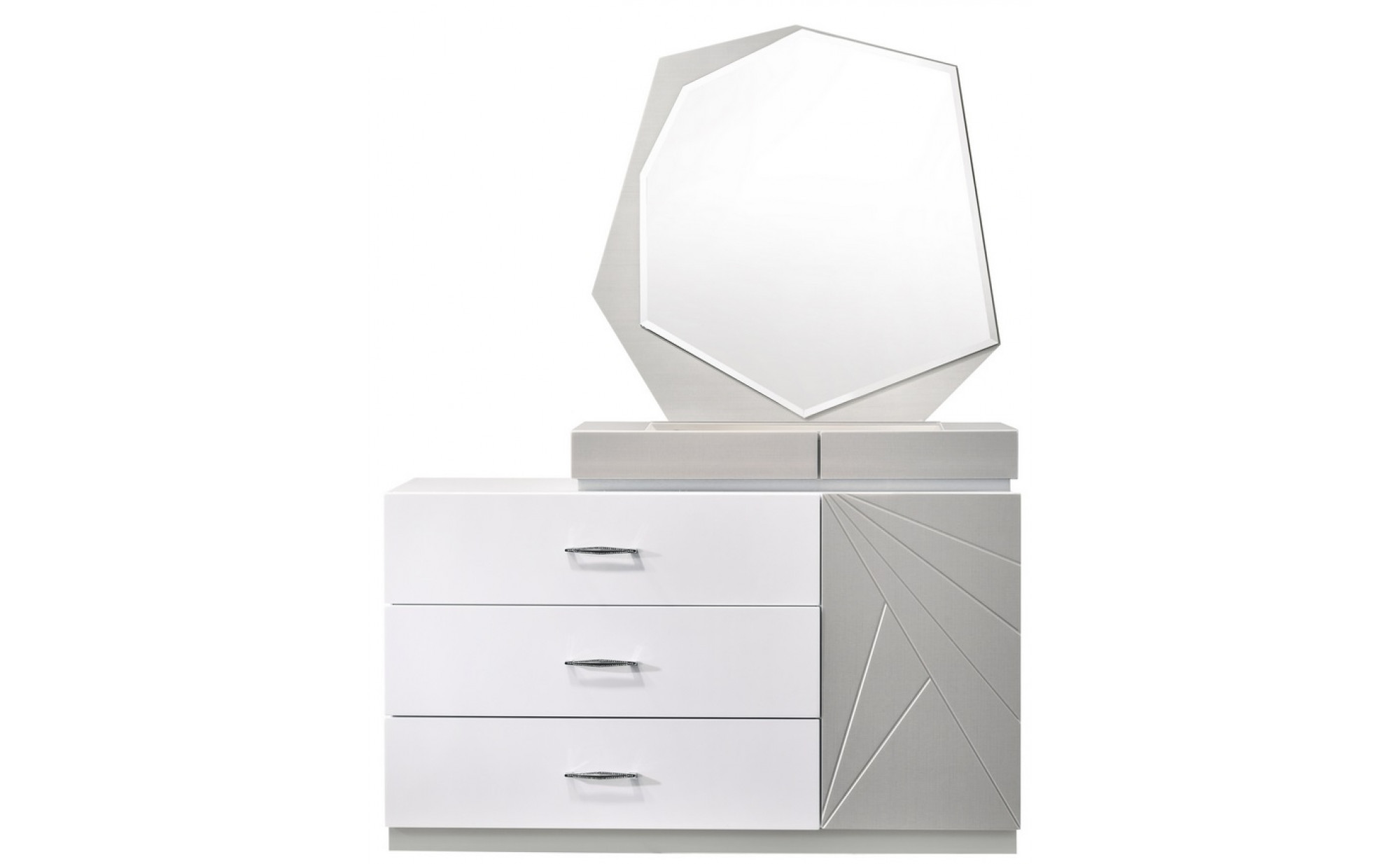 Florence 5 Drawer Chest White & Taupe J&M Furniture JM