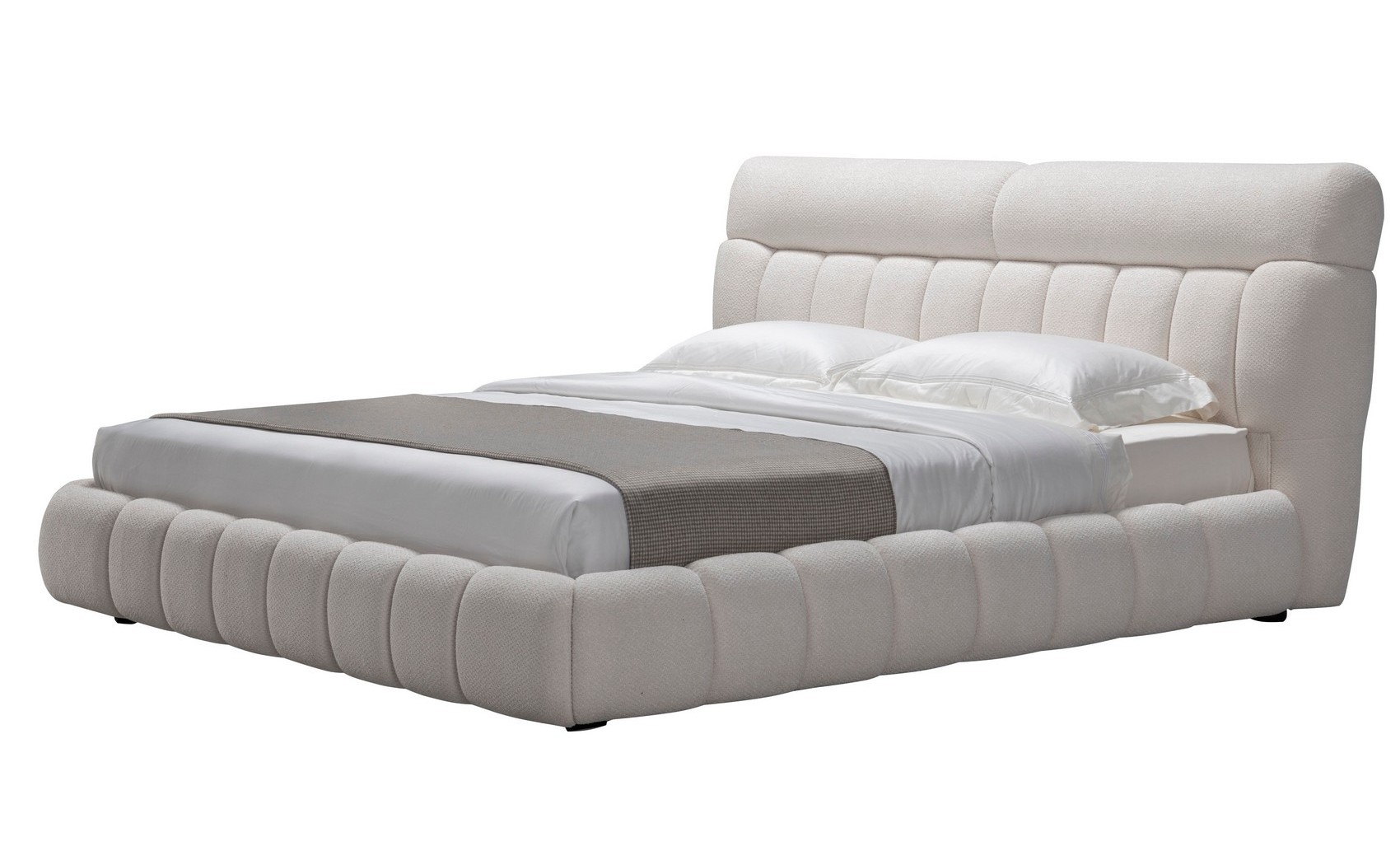 Melody HF021 Bed White Fabric J&M Furniture