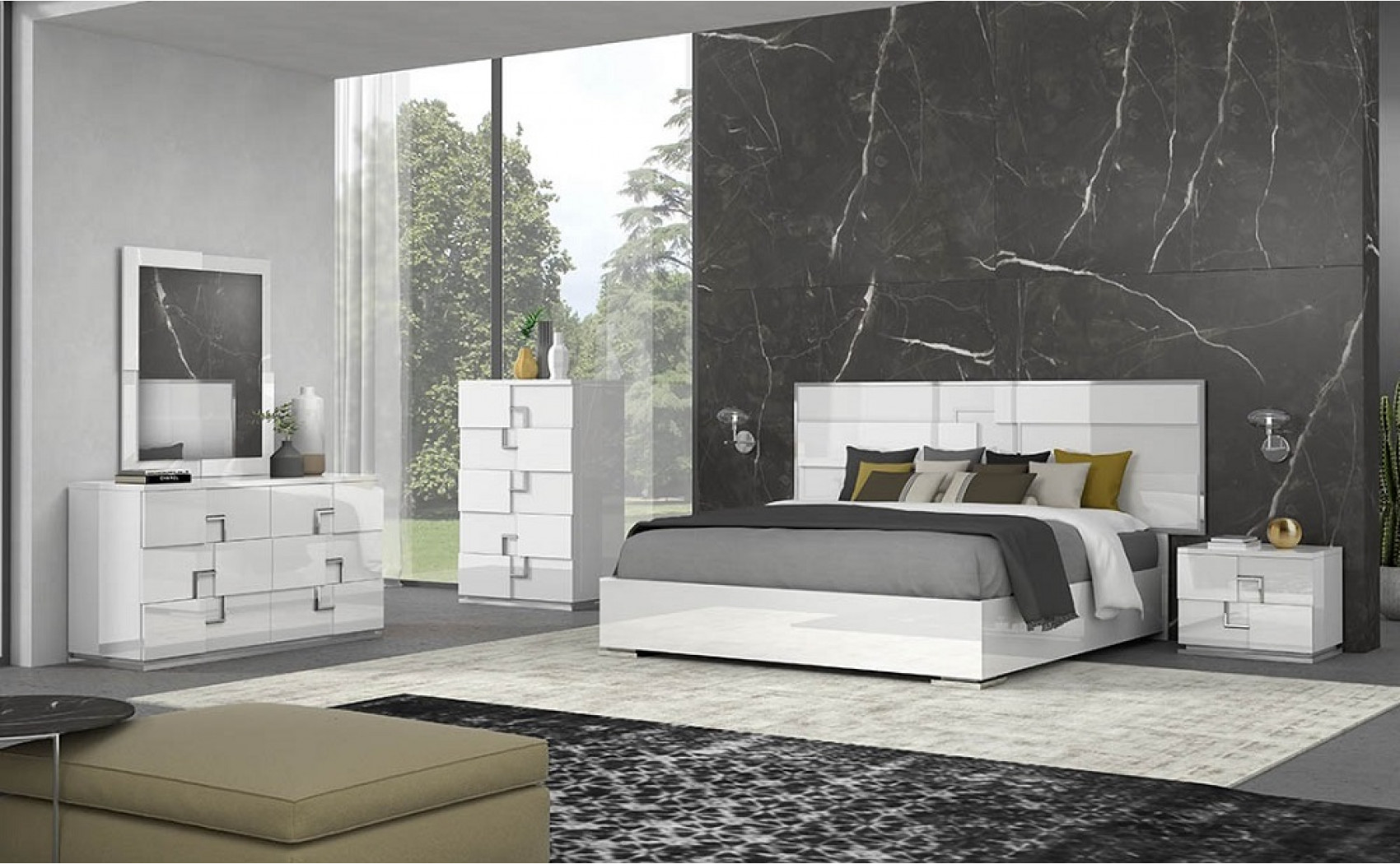Infinity Casegoods Bianco Lucido J&M Furniture