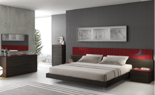 Lagos Bedroom Set Red Gloss & Wenge J&M Furniture Lagos Bedroom Set Red Gloss & Wenge J&M Furniture