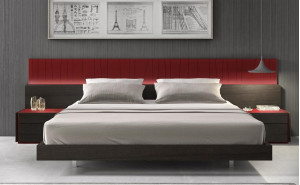 Lagos Bed Red Gloss & Wenge J&M Furniture