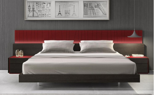 Lagos Bed Red Gloss & Wenge J&M Furniture Lagos Bed Red Gloss & Wenge J&M Furniture