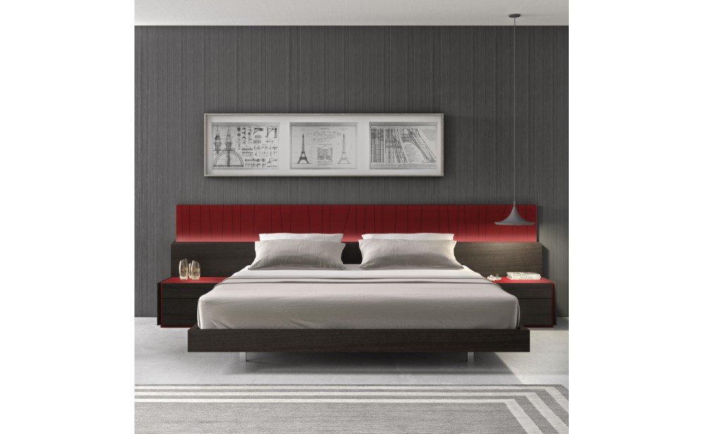 Lagos Bed Red Gloss & Wenge J&M Furniture