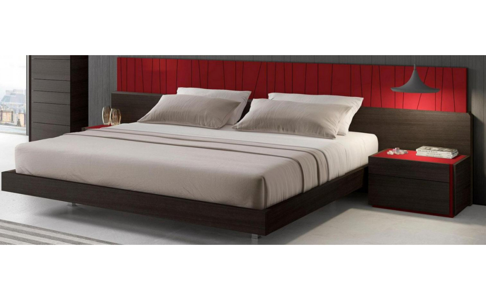 Lagos Bedroom Set Red Gloss & Wenge J&M Furniture