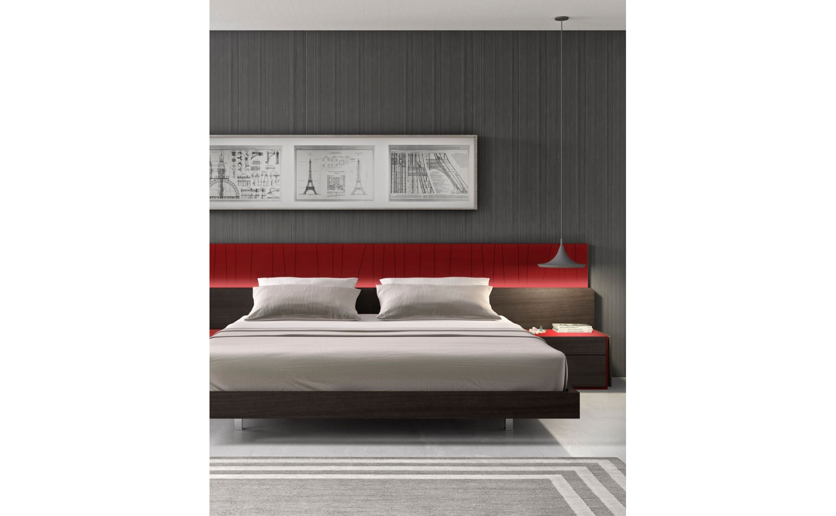 Lagos Bedroom Set Red Gloss & Wenge J&M Furniture