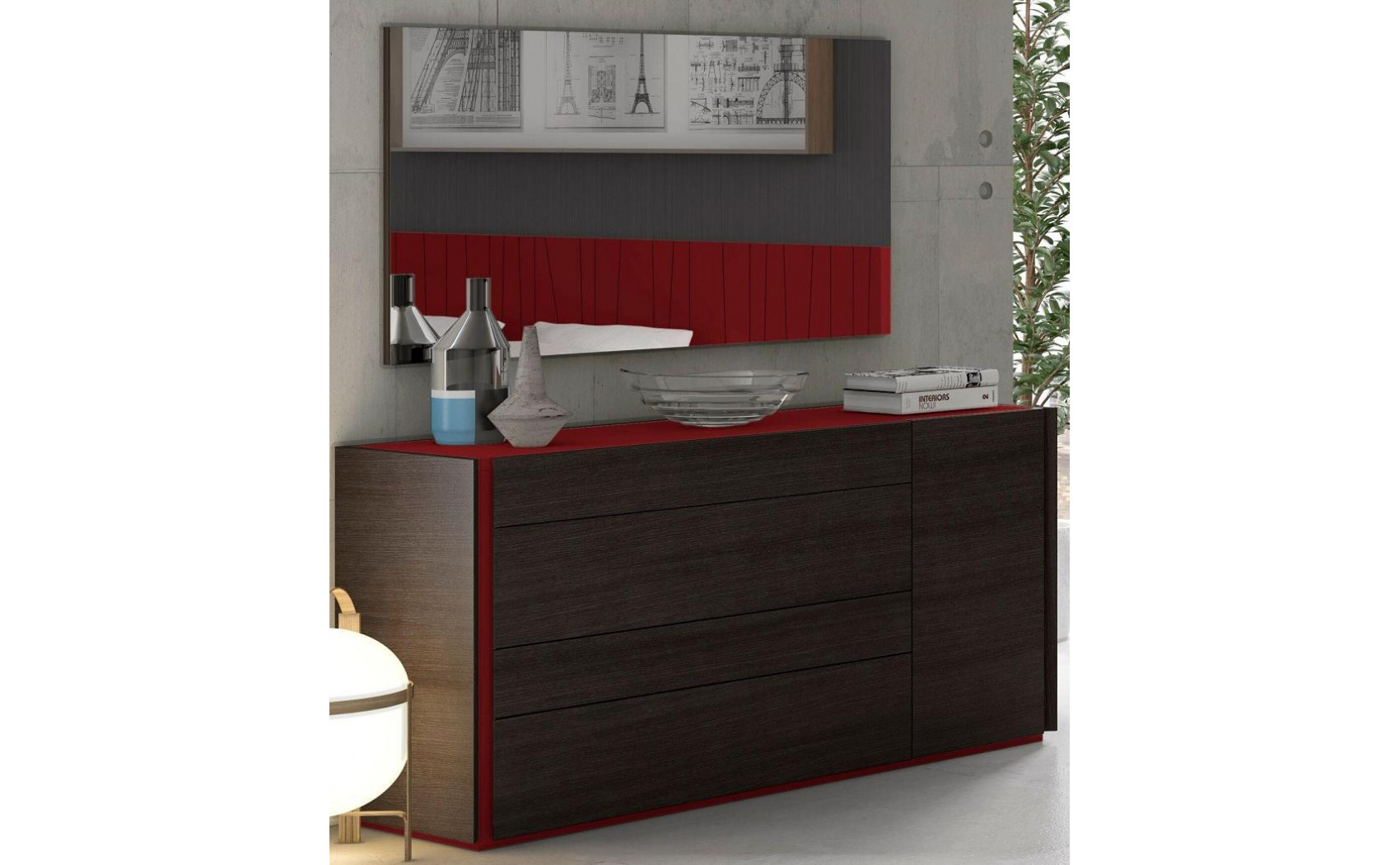 Lagos Bedroom Set Red Gloss & Wenge J&M Furniture
