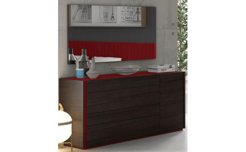 Lagos Dresser Red Gloss & Wenge J&M Furniture Lagos Dresser Red Gloss & Wenge J&M Furniture