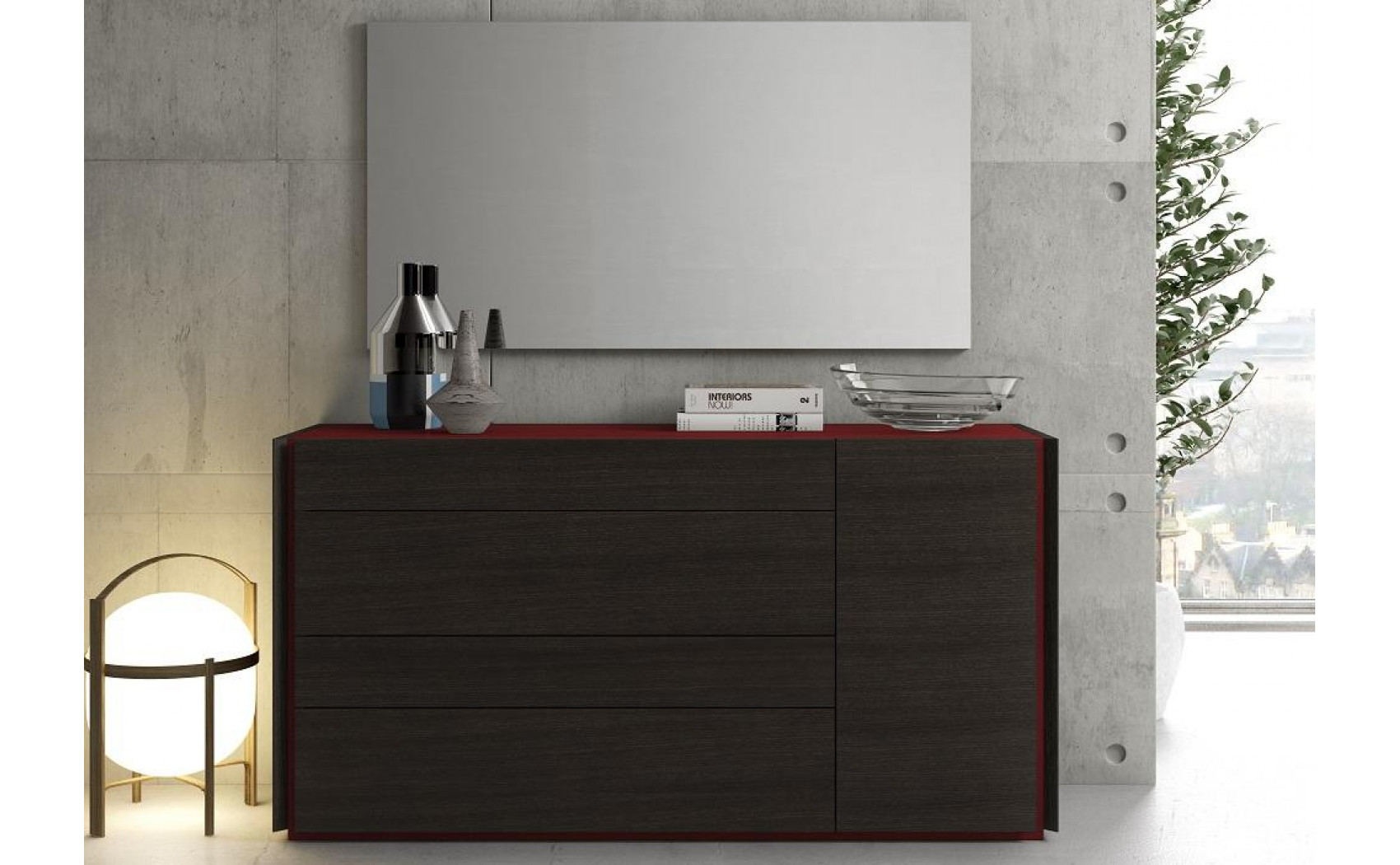 Lagos Bedroom Set Red Gloss & Wenge J&M Furniture