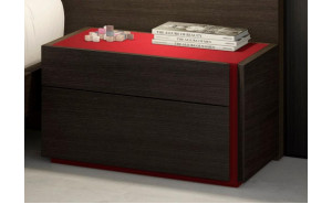 Lagos Nightstand Red Gloss & Wenge J&M Furniture