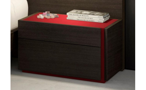 Lagos Nightstand Red Gloss & Wenge J&M Furniture Lagos Nightstand Red Gloss & Wenge J&M Furniture