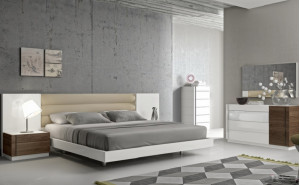 Lisbon Casegoods White Beige & Walnut J&M Furniture