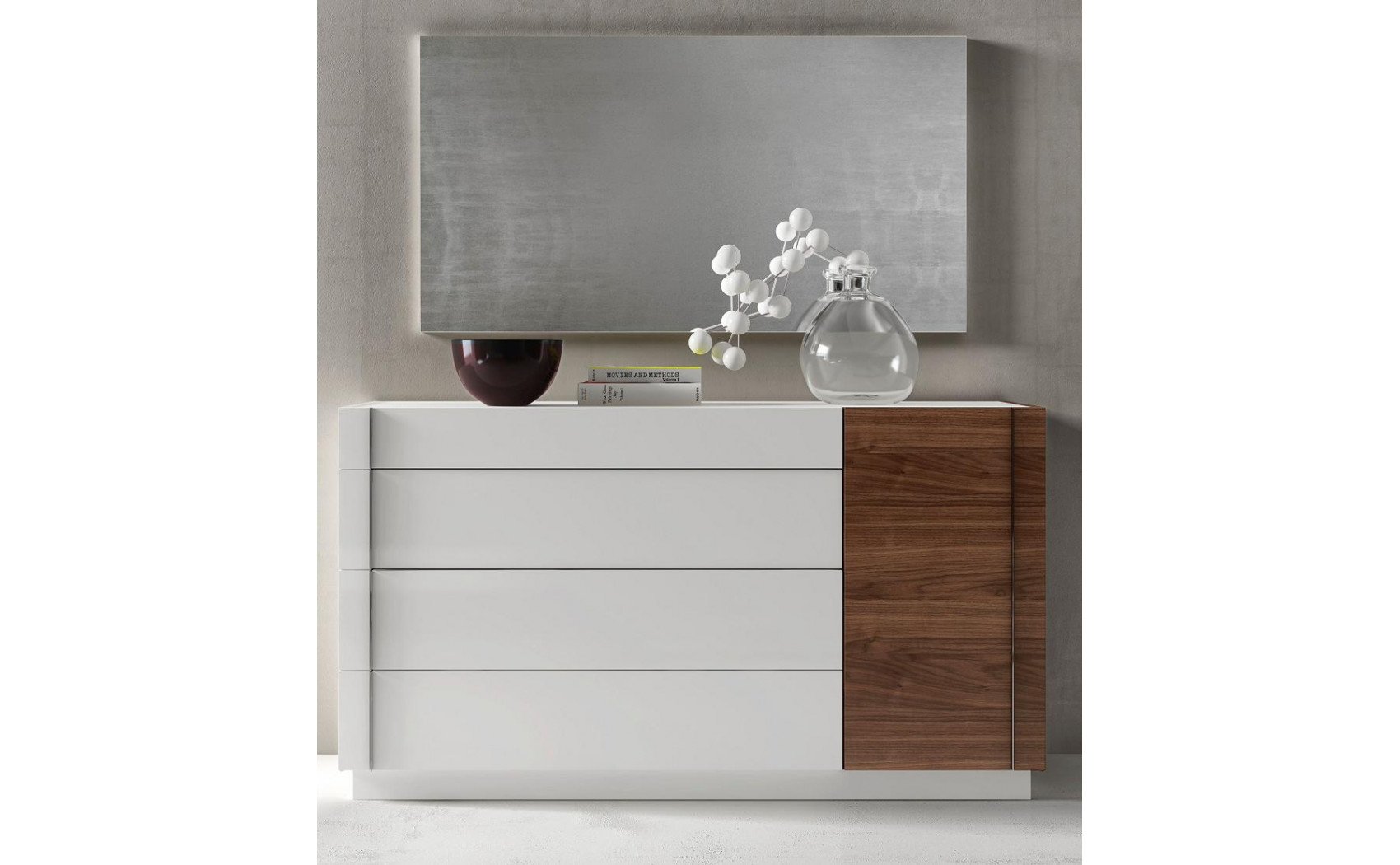 Lisbon Bedroom Set White Beige & Walnut J&M Furniture