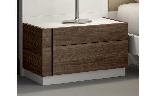 Lisbon Nightstand White Beige & Walnut J&M Furniture Lisbon Nightstand White Beige & Walnut J&M Furniture