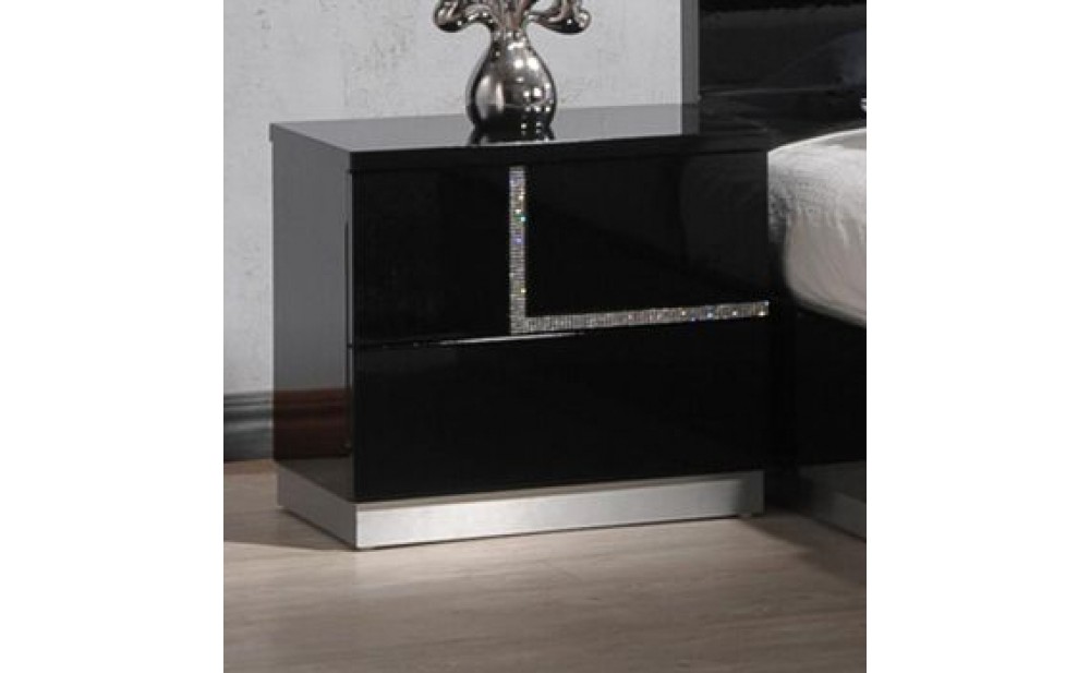 Lucca Dresser & Mirror Black Lacquer J&M Furniture