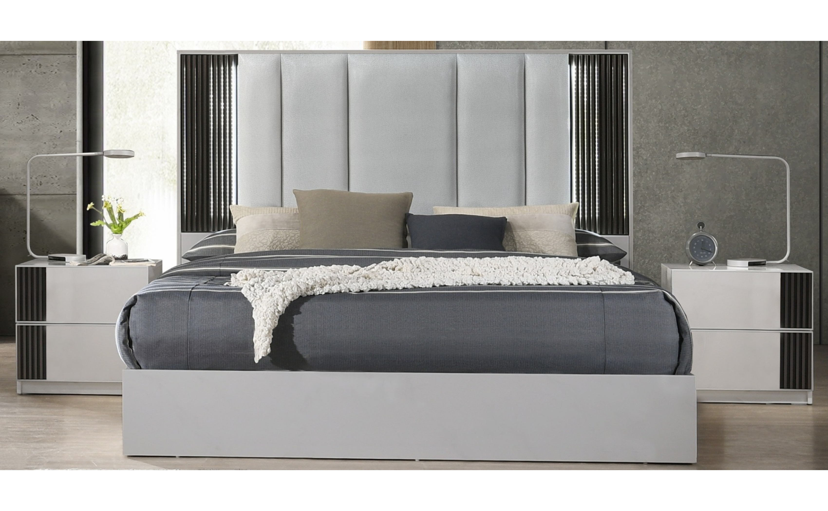 Lucia Bedroom Set Grey J&M Furniture JM