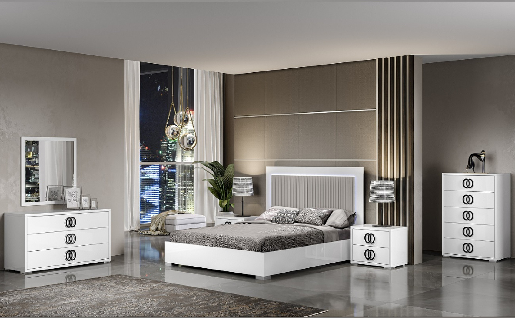 Luxuria Bedroom Set White / Grey J&M Furniture