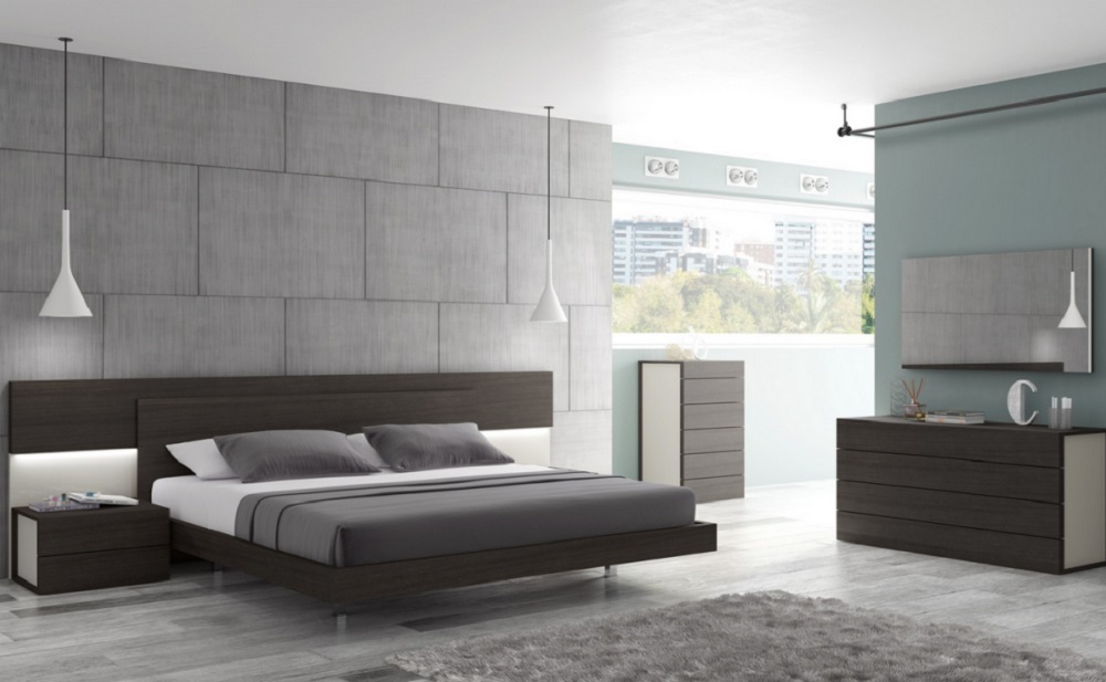 Maia Bedroom Set Light Grey & Wenge J&M Furniture